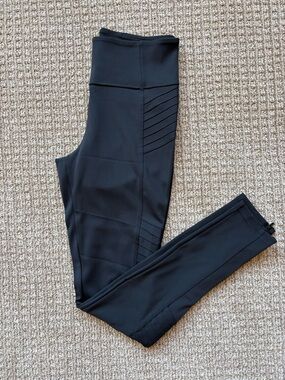 Athleta Black Delancey Moto Tights - size Medium Tall